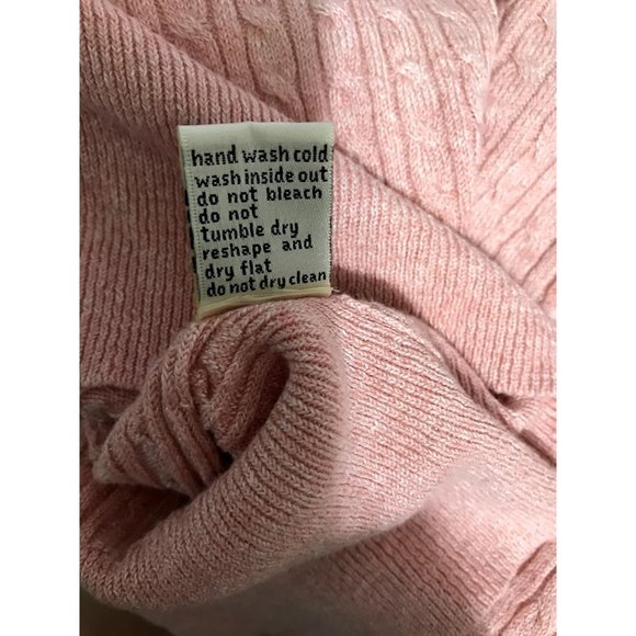 Tyler bow women's cardigan sweater pink size large cable knit linen blend - Picture 8 of 8